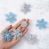 OIIKI 6pcs Large Snowflake Hair Clips for Women, 2,36in, Blue