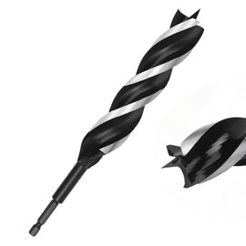 1-1/5 Inch Auger Drill Bit for Wood, 9" Long Carbon Steel Quick Change Hex Shank Wood Drill Bit for Hardwood, Softwood and Plastic