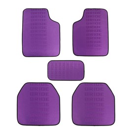 5PCS Universal Bride Purple Graduation Color Hybrid Racing Fabric Floor Mats Interior Carpets