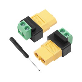 YANBORONSN XT60 Connectors Screw Terminal Adapter ,XT60 Female to 2PIN Solderless Terminal Adapter for Solar Panels,Drone, Model aircraft, Balance charger(2 Pack)