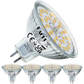 EACLL EACLL GU5.3 LED 4000K 6W Ersetzt 50W Halogen MR16 Glhbirne, 4er-Pack. Neutralweiss 595 Lumen Leuchtmittel, AC/DC 12V Flimmerfrei Strahler, Abstrahlwinkel 120 Grad Spot, Nicht Dimmbar Reflektorlampen