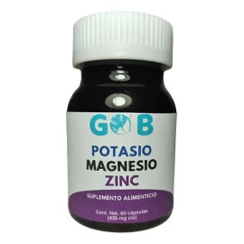 Potasio, Magnesio, Zinc - Go3b - 60 Cápsulas - Suplemento Sabor Sin sabor