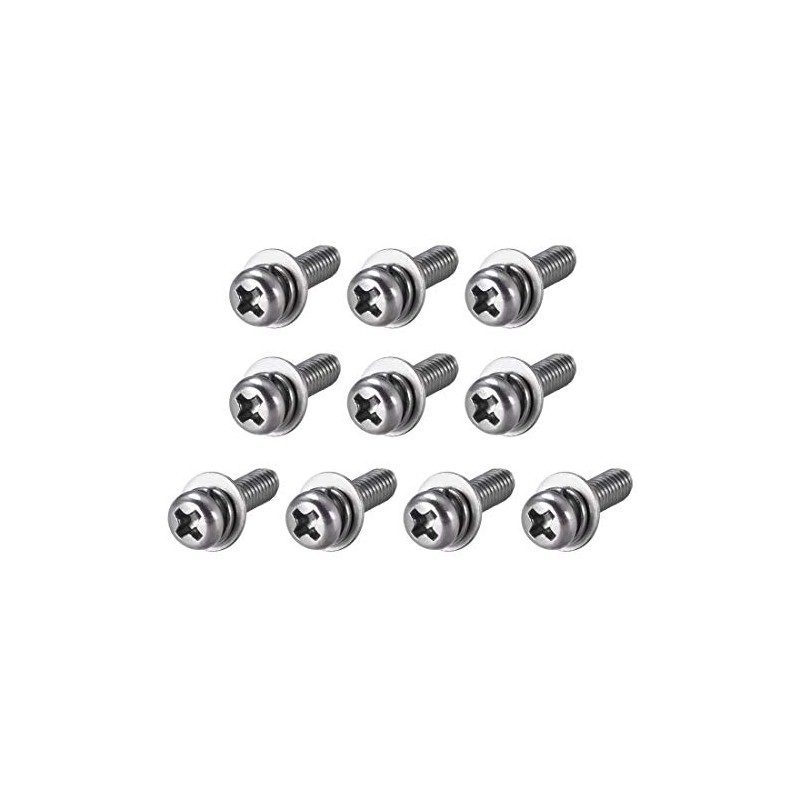 sourcing map M4 x 16mm Stainless Steel Phillips Pan Head
