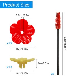 20 Pcs Hummingbird Feeders Replacement Flowers, Hummingbird Feeder Replacement Flowers with 5 Pcs Cleaning Brush, Bird Feeder Parts Bee Guards for Outdoor Hanging Feeders, Red & Yellow