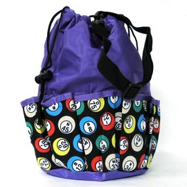 Bingo Dauber Bag- Bingo Balls Design (Purple) 10 Pocket w/Lucky Troll Charm