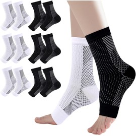 6PCS Neuropatia Calcetines,Medias de Neurocompresión,Calcetines de Compresión para Neuropatía y Soporte de Tobillo,Unisex, Adecuado Para Deportes, Recuperación Y Uso Diario.