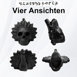 Aztec Death Whistle, Historical Replica, Scary Sound Effects, Collectable, With Storage Bag & Instructions (Black)