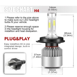 Unbranded Pair 5x7" Led Headlights 7x6" Hi/Lo Sealed Beam Headlamp for Jeep Cherokee XJ YJ