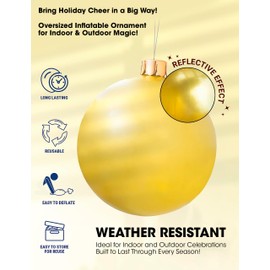 Inflatable Oversized Ornaments Jumbo Christmas Balls 15" 18" 25" or 30" inches Holiday Decorations Indoor Outdoor