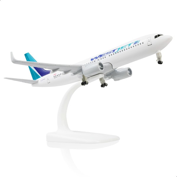 QIYUMOKE 1/300 737 Canada Die-cast Metal Airplane Model -West jet737