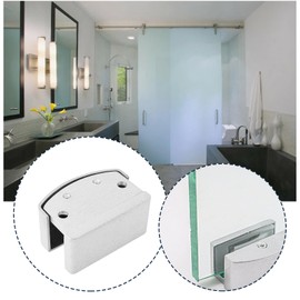 OTOTEC 2PCS Shower Door Bottom Rail Stainless Steel 5x2.4x2.5cm for 5-14mm Thick Glass for Bathroom Shower Door