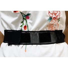 2PCS Elastic Catheter Fixing Belts Breathable Mesh Fixation Device for Abdominal Dialysis Black Catheter Fixer Straps (Black, （S） 60-80CM)