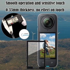 PCTC 2 Packs Insta 360 X5/X4 Screen Protector for Insta360 X4 X 4 X5 Accessories, Anti-scratch Tempered Glass 0.3mm 9H Hardness Anti-Bubble