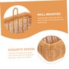 iplusmile Rattan Onion Storage Basket Woven Hanging Basket Wall Mount