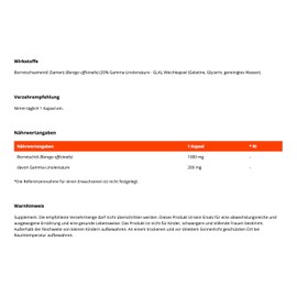 GymBeam GymBeam Borretsch?l Kapseln 1000mg - Hochkonzentriertes Borage Oil mit 20% GLA - Omega-6-Fetts?uren fr Gesundheit & Vitalit?t, reines Borretsch?l fr essentielle Fetts?uren, 90 caps