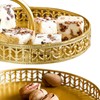 Double Layer Pastry Tray Decorative Copper Gold Biscuits Dessert Display