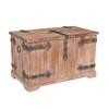Household Essentials Decorative Trunk, Victorian, Large, Chinese Fir Wood, Aged-Wood
