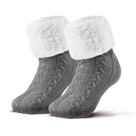 Piarini 1 Pair Cuddly Socks with ABS Sole Warm Women's Socks Winter Socks with Non-Slip Pimples Thick House Socks -