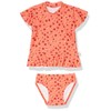 Seafolly Girls' Short Sleeve Rashguard Swimsuit Set, Fruit Punch Peach,