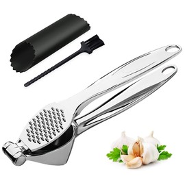 Prensa de Ajo,Machacador y Prensa de Ajos de Acero Inoxidabley 3 en 1,Picadora y trituradora de ajo ergonómica