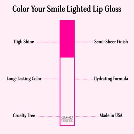 Gerard Cosmetics Color Your Smile Lip Gloss Nude, Super Pigmented Nude Lip Gloss with LED Light and Mirror, Shiny Finish, Hydrating Liquid Lip Color, Cruelty Free and Made in USA
