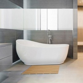 Deluxe Oak Square Bathroom Footstool Small Wooden Footstool comfortable