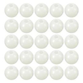 M METERXITY 200 Pcs Glow Fishing Beads - Plastic Luminous Round Bait Egg Lure Rigs Apply to Outdoor Tackle Tool (6mm, White)