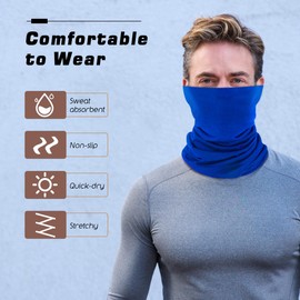 MoKo Multifunctional Scarf, Pack of 2 Face Mask Headbands, Elastic, Seamless Balaclava, Headband, Tube Scarf, Bandana, Mask, Neckerchief, for Sports, Cycling, Running, Yard Work, UV Protection,