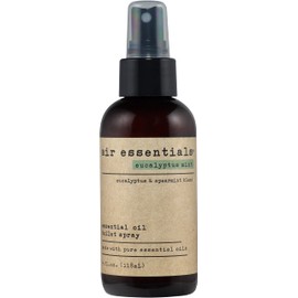 Air Essentials Essential Oil Toilet Spray - Odor Eliminator & Air Freshener - Made with Pure Essential Oils - Eucalyptus Mint - 4 Ounce