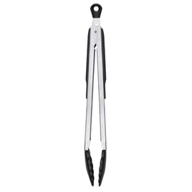 OXO GG 1054628BK 12-Inch Tongs with Nylon Heads, Silver