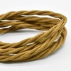 3 m Textile Cable Gold Twisted 3 x 0.75 mm²