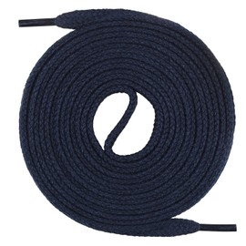 Mount Swiss© luxury shoelaces, 1 pair of flat shoelaces made of 100% cotton, tear-resistant, 7 mm wide, lengths 45–200 cm, blue, 140 cm