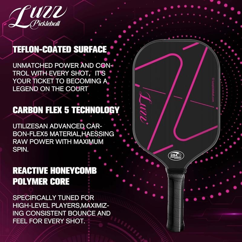 Luzzpickleball ZZ Attack Paddle T700 Carbon Friction Surface|Thermoformed