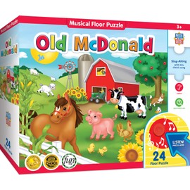Masterpieces 24 Piece Old McDonald Sing-A-Long Sound Floor Puzzle for Kids - 18"x24"