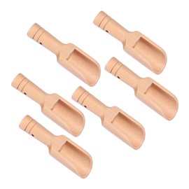 FELTECHELECTR 6pcs Wood Salt Shovel Mini Wooden Sensory Bins Scoops for Canisters Wood Scoop Cereal Small Wooden for Jars Sugar Tea Scooper Kitchen Salt Shovel Baby Bamboo Bulk