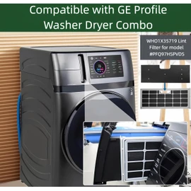 WH01X35719 Lint Filter, 4 PCS GE Washer Dryer Combo with 2 Dryer Vent Brush - Hand Washable and Reusable Lint Filter for Ge Washer Dryer Filter - for Models: PFQ97HSPVDS (style 1)