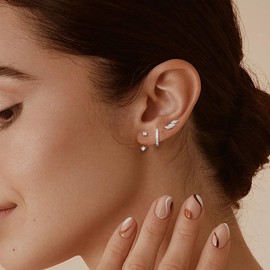 YADOCA 3Pairs 925 Sterling Silver Earrings for Women Girls Earrings Set for Multiple Piercings Cartilage Earring Studs Huggie Hoop Small Earrings Stacks Sets Gift for Her