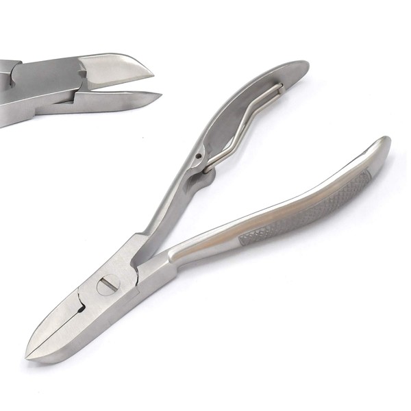 AAProTools Toe Nail Clipper with Safety Blade for Ingrown Or Thick Toenails, Surgical Stainless Steel Toenails Trimmer and Professional Podiatrist Toenail Nipper for Seniors