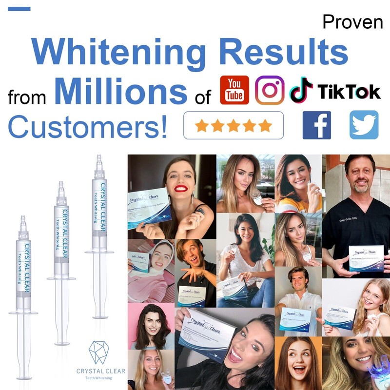 Crystal Clear Teeth Whitening Kit de Gel Blanqueador de Dientes