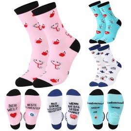 SATINIOR Nurse Gifts Socks Funny Ladies Crew Socks 36-43, as shown in the picture, 36