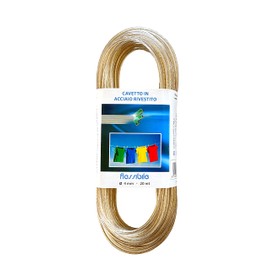 IPEA 4 mm Steel Washing Line - 20 Metres - Made in Italy - Plastic Coated Washing Line for Outdoor Use, Clothing, Clothes, Colour Transparent - Thickness 4 mm