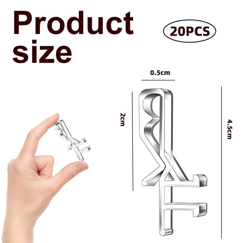 20-Pack Clear Blind Clips – Universal Valance Clips for Window