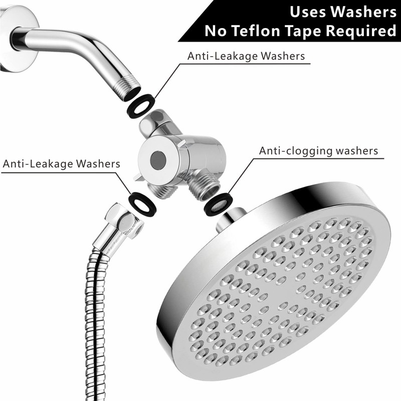 6 Pack Shower Filter Gasket + 6 Pack Rubber Washer,