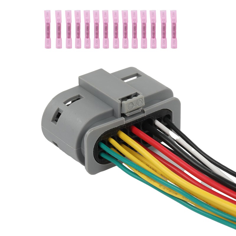 PARSUPPRO 14-Way/Pin Headlight Connector Sensor Socket Repair Wiring Harness Auto