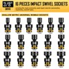 Pro 3/8" Inch Drive Impact Swivel Socket set, 16-Pieces Metric(8-24mm),