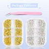 Furtherpretty 3D Beach Nail Charms Set, Alloy Gold Silver Seashell