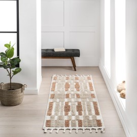 nuLOOM Nimah Geometric 2'8" x 8' Runner Rug for Living Room Bedroom Dining Room Entryway Hallway Kitchen, Beige