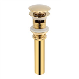Haofy Cocina Baño Lavabo Fregadero Latón Macizo Tapón de Drenaje Emergente con Orificio de Desbordamiento Dorado