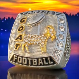 GOAT Fantasy Football Championship Ring Greatest of all time 2024 Trophy award - 11