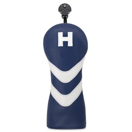 Golf Head Cover Golf Club Blue Leather Headcovers Set Fits Driver Fairway Wood Hybrid Utility Putter Iron Wedge Headcover.